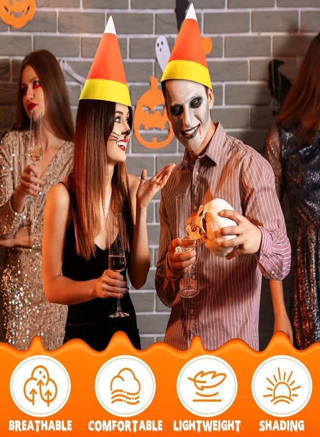 Chicingyou 36 قطعة 8 قطع/36 قطعة قبعات مخروطية الشكل لحفلات الهالوين، مصنوعة من اللباد، قبعة ساحرة على شكل ذرة، قبعات قزم، دعائم تصوير لحفلات أعياد الميلاد (حلوى) - Image 4